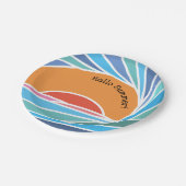 バレル波の夕日 ペーパープレート (アングル)