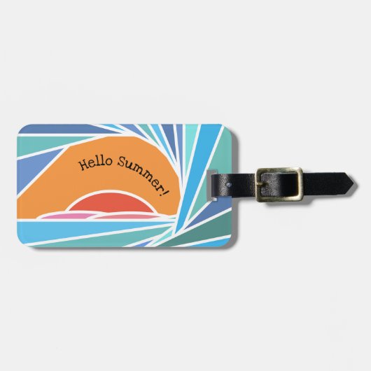 バレル波の夕日 ラゲッジタグ (正面横)