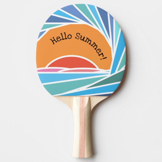 バレル波の夕日 卓球ラケット (正面)