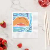 バレル波の夕日 縁ありカクテルナプキン (インサイチュ)