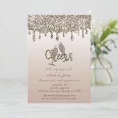 バレル素朴グラムグリッタードリップ婚約パーティ 招待状 (スタンド正面)