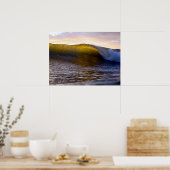 バレル・サーフ・ウェーブイン・ザ・海・サンセット ポスター (キッチン)