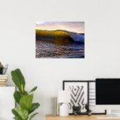 バレル・サーフ・ウェーブイン・ザ・海・サンセット ポスター (ホームオフィス)