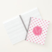 バレンエレガントタインピンクの白い小さなハートパターン ノートブック (内部)