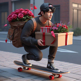 バレンクールティーンとスケートボードの男 シーズンカード