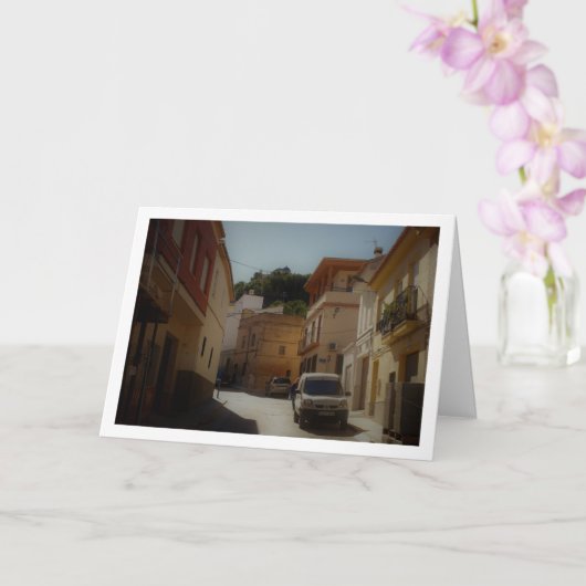 バレンシアのリエリア町にある古いスペインの通り カード (蘭)