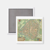 バレンシアの地図， 'Civitates Orbis Terrarum'から マグネット (正面/裏面)