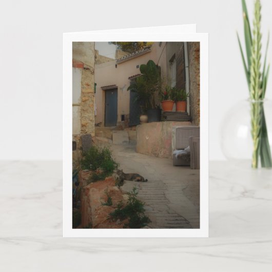 バレンシアのLliriaの通りを詩的に捉えた風景 カード (正面)