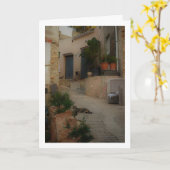 バレンシアのLliriaの通りを詩的に捉えた風景 カード (黄色い花)