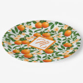 バレンシアオレンジブロッサムモノグラム ペーパープレート (アングル)