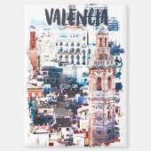 バレンシアカラフルスペイン建築都市 マグネット (正面)