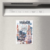 バレンシアカラフルスペイン建築都市 マグネット (インサイチュ (食洗機))