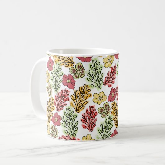 バレンシアスペインのフローラとつる植物   コーヒーマグカップ (正面左)