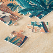 バレンシアスペインイラストレーショントラベルアートヴィンテージ ジグソーパズル (側面)