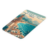 バレンシアスペインイラストレーショントラベルアートヴィンテージ マグネット (左側)