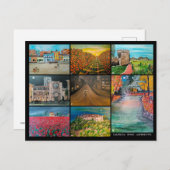 バレンシアスペインコラージュ絵画byアルフレッドキツネ ポストカード (正面/裏面)