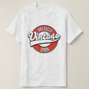 バレンシアスペインレトロスタイルロゴ Tシャツ