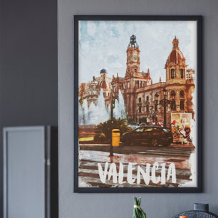 バレンシアスペイン建築旅行 ポスター