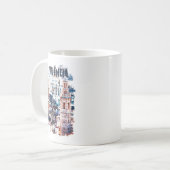 バレンシアスペイン建築水彩都市 コーヒーマグカップ (正面左)