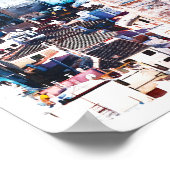 バレンシアスペイン建築水彩都市 ポスター (角)