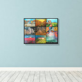 バレンシアスペイン絵を描コラージュbyアルフレッドキツネ キャンバスプリント (インサイチュ (ウッドフロア))