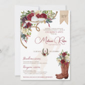 バレンシアローズ ウエスタンチャロ スペイン語のキンセアニエラ 招待状 (正面)