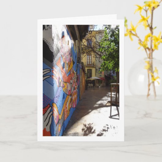 バレンシアン通りアートポートレートエスパニャ カード (黄色い花)