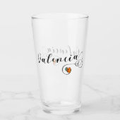 バレンシア国旗のハート、バレンシア、スペイン タンブラーグラス (正面)