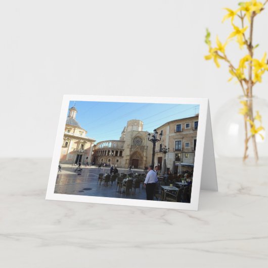 バレンシア大聖堂,バレンシア,スペイン,スペインの カード (黄色い花)