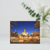 バレンシア： Plaza Ayuntamientoバイナイト ポストカード (スタンド正面)