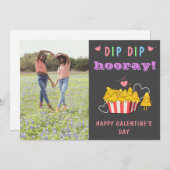 バレンタおもしろいイの友最高の人写真dip nacho シーズンカード (正面/裏面)