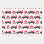 バレンタおもしろいインキュート私のタイプハートトラック ラッピングペーパーシート (正面3)