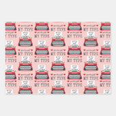 バレンタおもしろいインキュート私のタイプハートトラック ラッピングペーパーシート (正面)