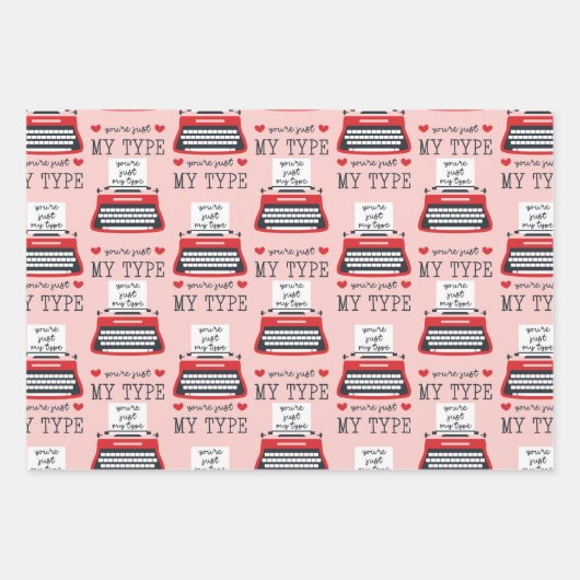 バレンタおもしろいインキュート私のタイプハートトラック ラッピングペーパーシート (正面)