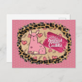 バレンタおもしろいインデーかわいい犬のカドル ポストカード (正面/裏面)