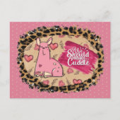 バレンタおもしろいインデーかわいい犬のカドル ポストカード (正面)