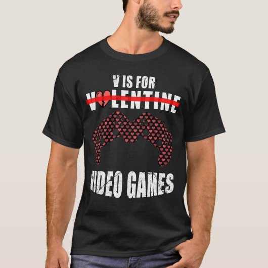 バレンタおもしろいインデー引用文vはビデオゲーム用 tシャツ (正面)