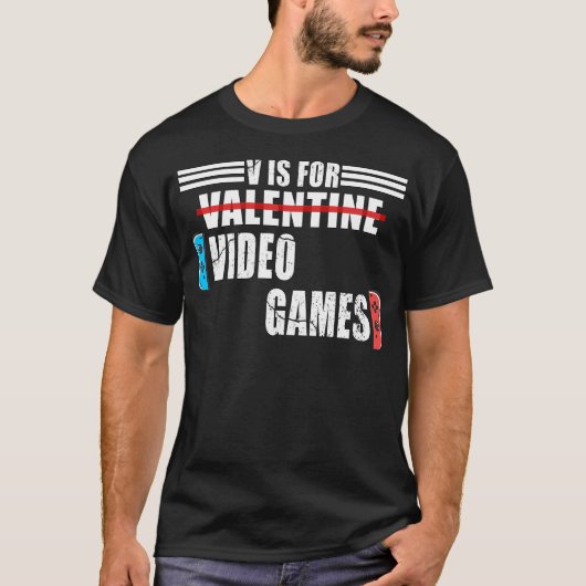 バレンタおもしろいインデー引用文vはビデオゲーム用 tシャツ (正面)