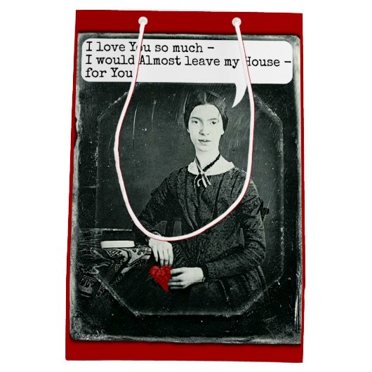 バレンタおもしろいイン・デーの詩人、エミリー・ディキンソン・ユーモア ミディアムペーパーバッグ (裏面)