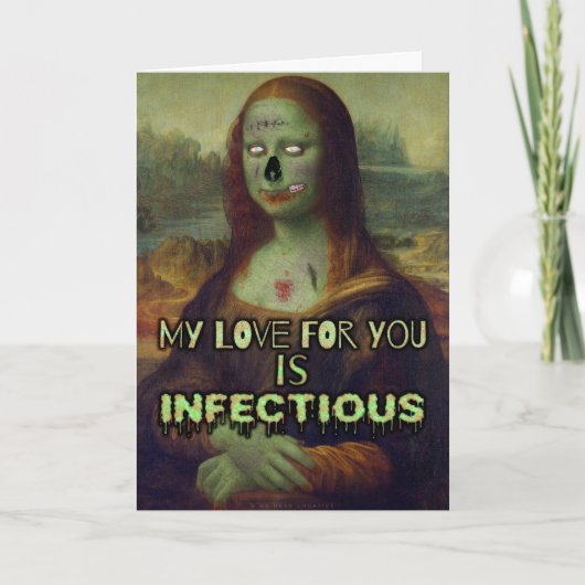 バレンタおもしろいイン·デー·ゾンビ·モナ·リザ·ラブ シーズンカード (正面)