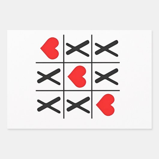 バレンタおもしろいンハートクールマッチング恋人 ラッピングペーパーシート (正面)