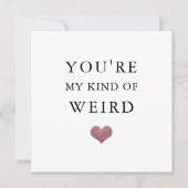 バレンタおもしろいン/記念日グリッターハート風変わり シーズンカード (正面)