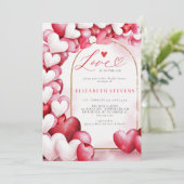 バレンタお洒落インハートアーチボホブライダルシャワー 招待状 (スタンド正面)