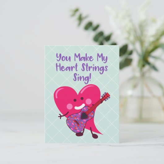 バレンタお洒落ンの日 |ハートギター シーズンポストカード (スタンド正面)