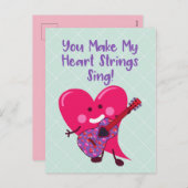 バレンタお洒落ンの日 |ハートギター シーズンポストカード (正面/裏面)