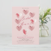 バレンタお洒落ンハートダスティピンクブライダルシャワー 招待状 (スタンド正面)