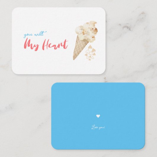 バレンタイおもしろいンアイスクリームジョーク引用文カード ノートカード (正面/裏面)