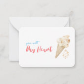 バレンタイおもしろいンアイスクリームジョーク引用文カード ノートカード (正面)