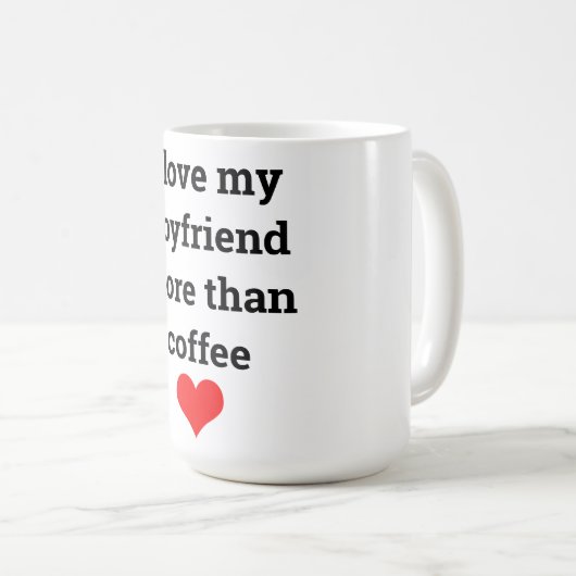 バレンタイおもしろいンコーヒーボーイフレンド引用文プレゼント コーヒーマグカップ (正面右)