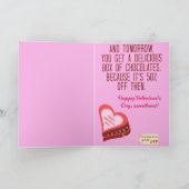 バレンタイおもしろいンチョコ割引のジョーク シーズンカード (内部)